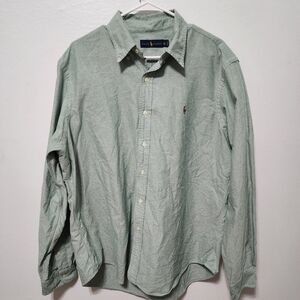Ralph Lauren Shirt Men XL Green Casual Button Down *flaws